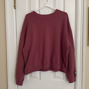 Daily Drills Cropped Crew - Wine, M/L